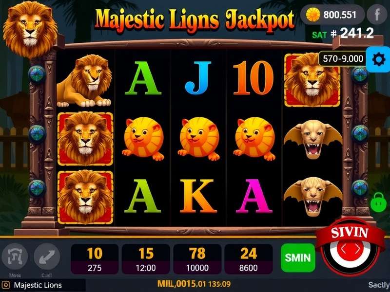 Majestic Lions Jackpot Game Screen